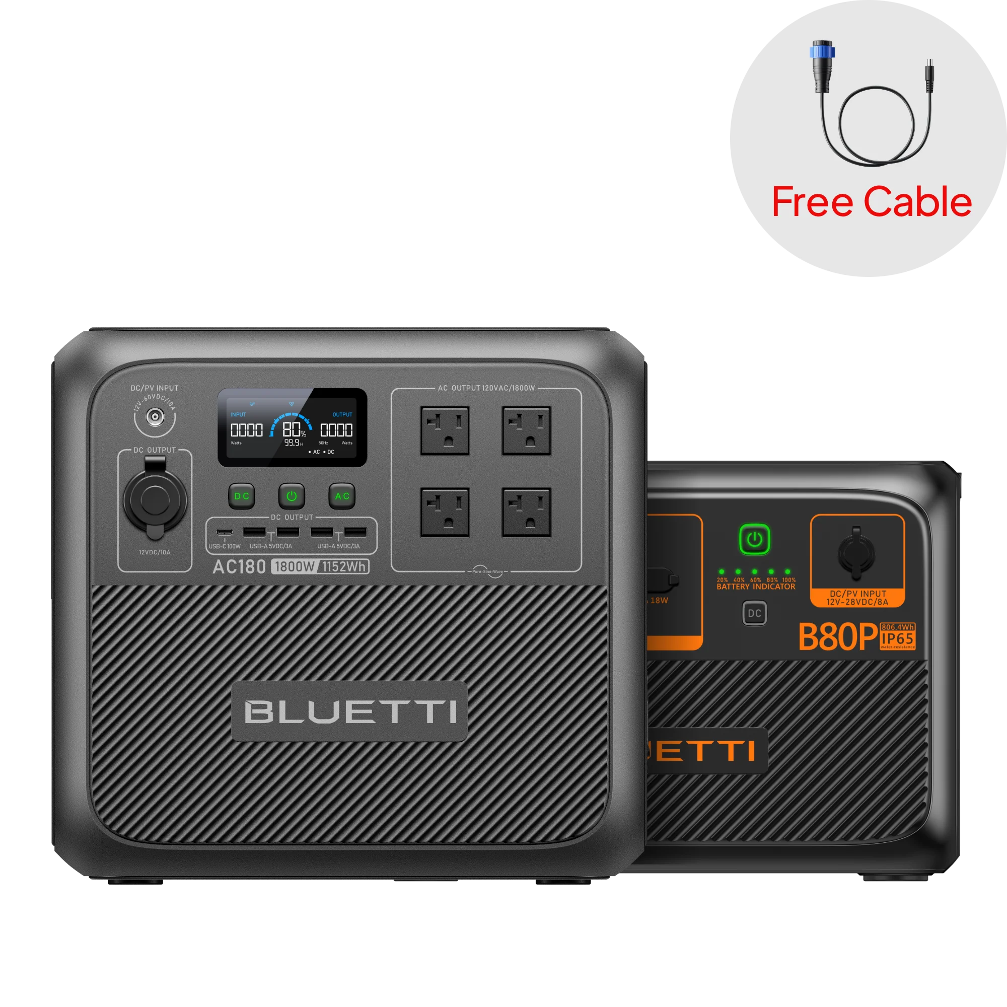BLUETTI AC180 Solar Portable Power Station | 1,800W 1,152Wh - Image 20