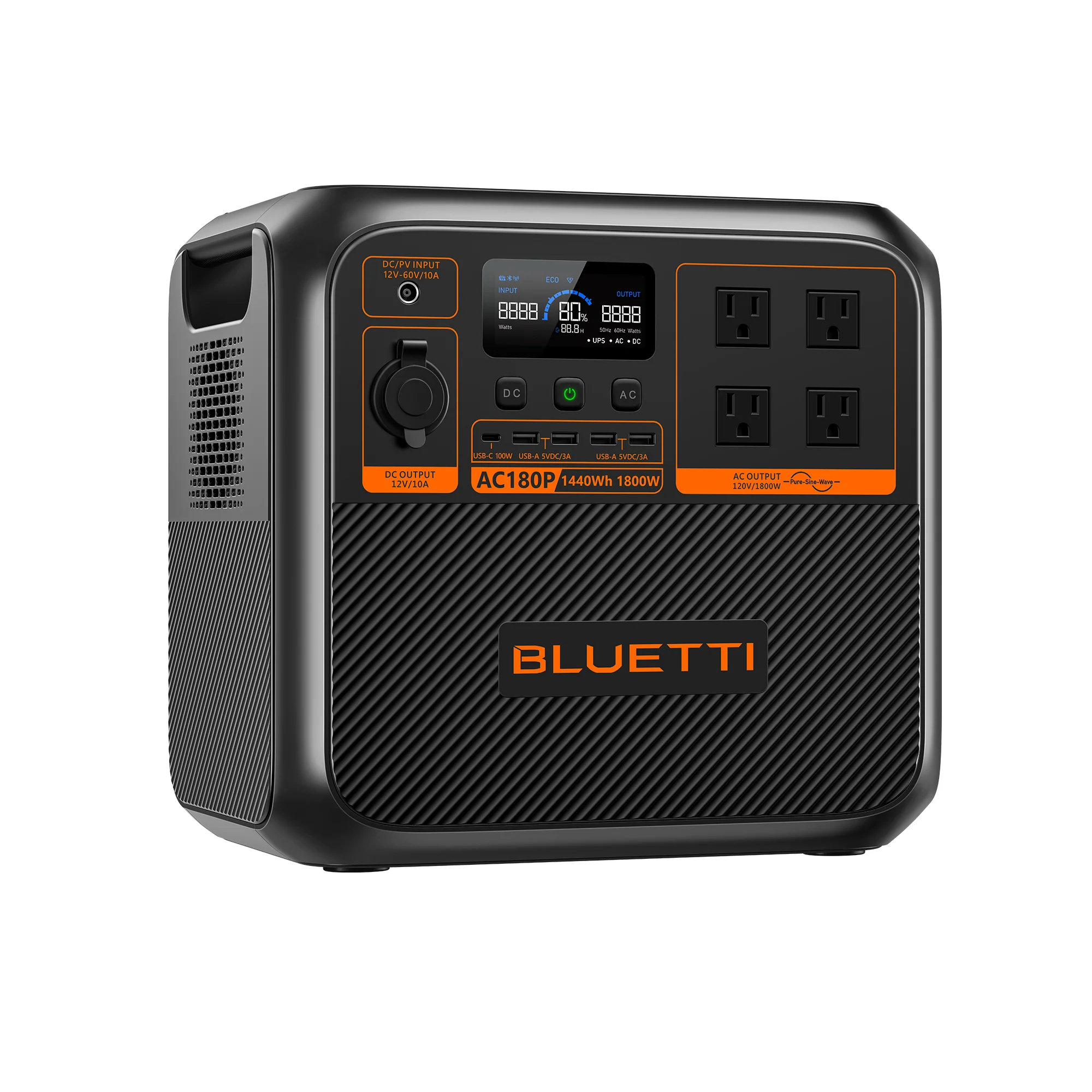 BLUETTI AC180P Solar Portable Power Station | 1,800W 1,440Wh - Image 3