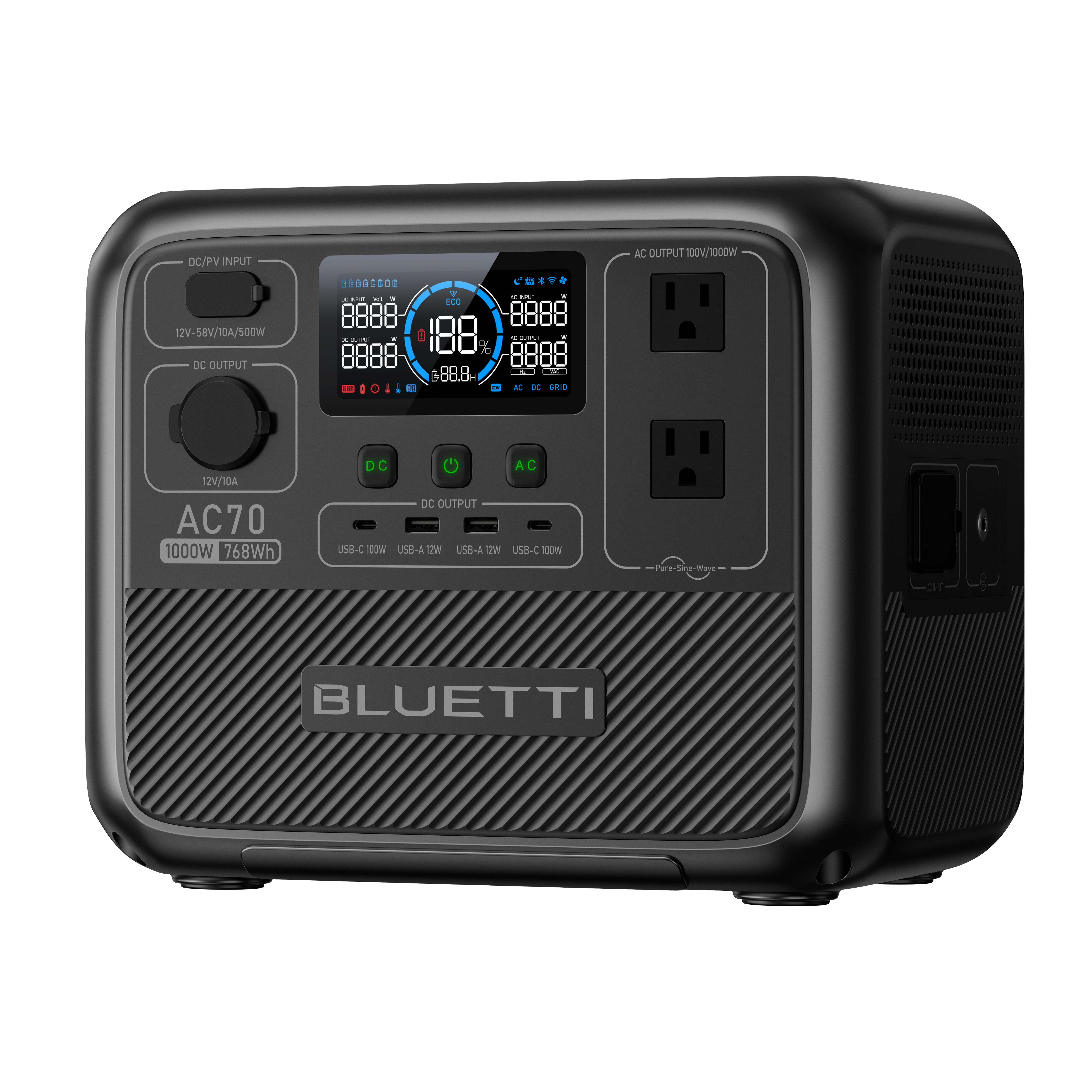 BLUETTI AC70 Portable Power Station | 1,000W, 768Wh - Image 7