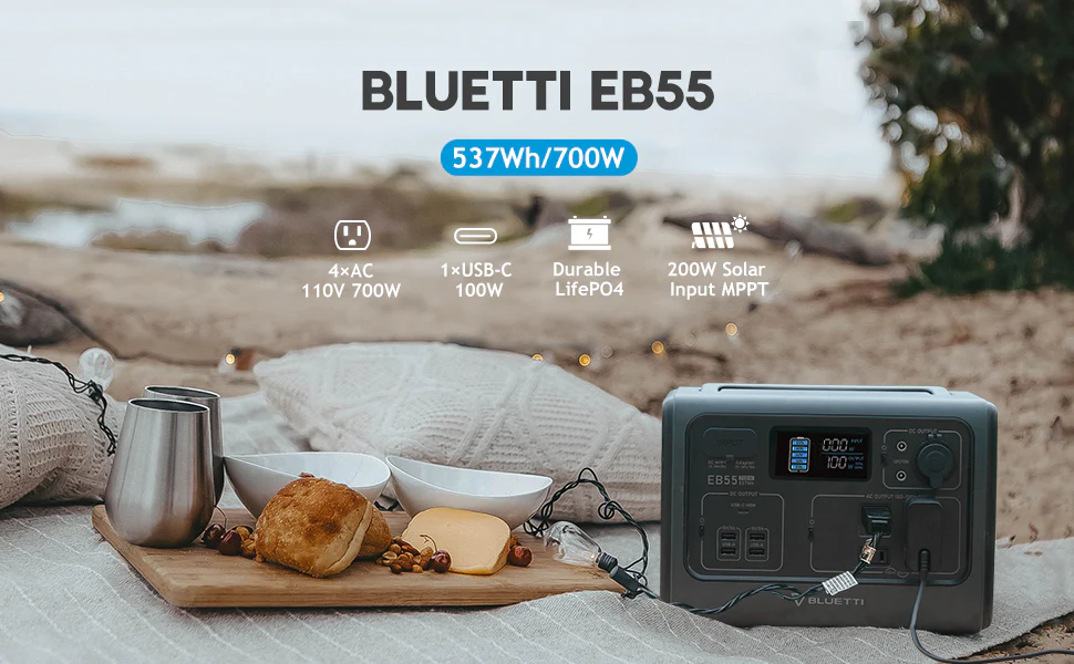 BLUETTI EB55+SP100L Solar Generator Kit - Image 5