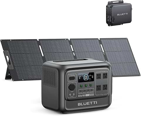 BLUETTI Elite 100 V2 (2025 New) Solar Generator, 1024Wh LFP Battery Backup w/ 4 1800W AC Outlets (3600W Surge)-A - Image 7